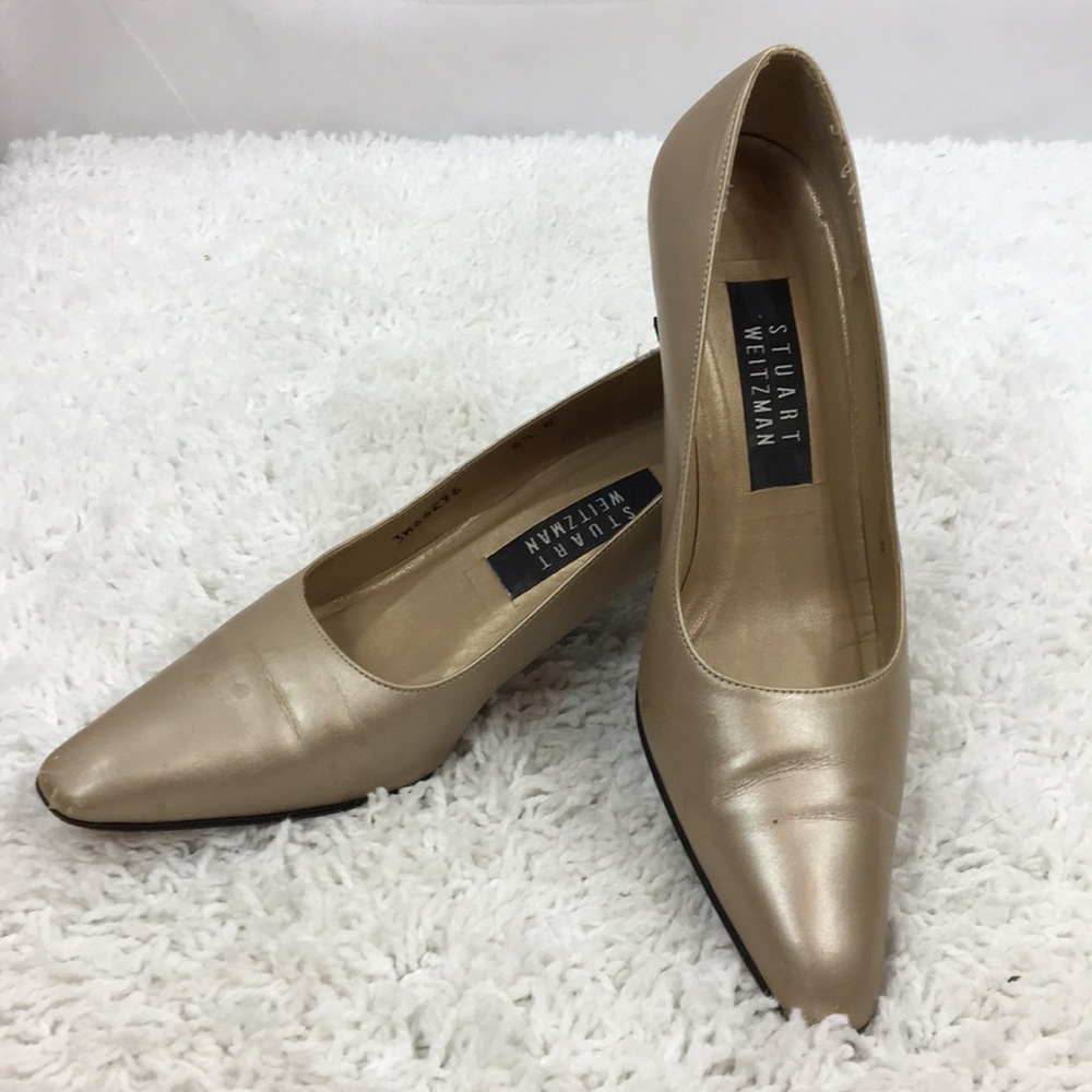 Stuart Weitzman Gold Heels Sz 6.5